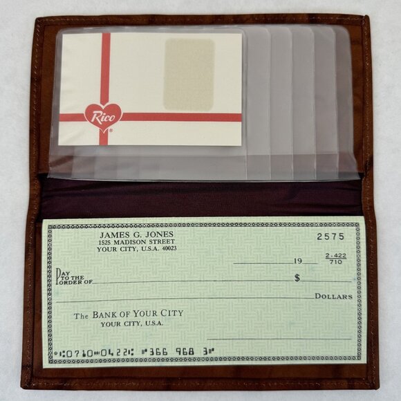 Chicago Blackhawks Rico Genuine Leather Checkbook Cover Wallet NHL Embossed NEW - Picture 2 of 11